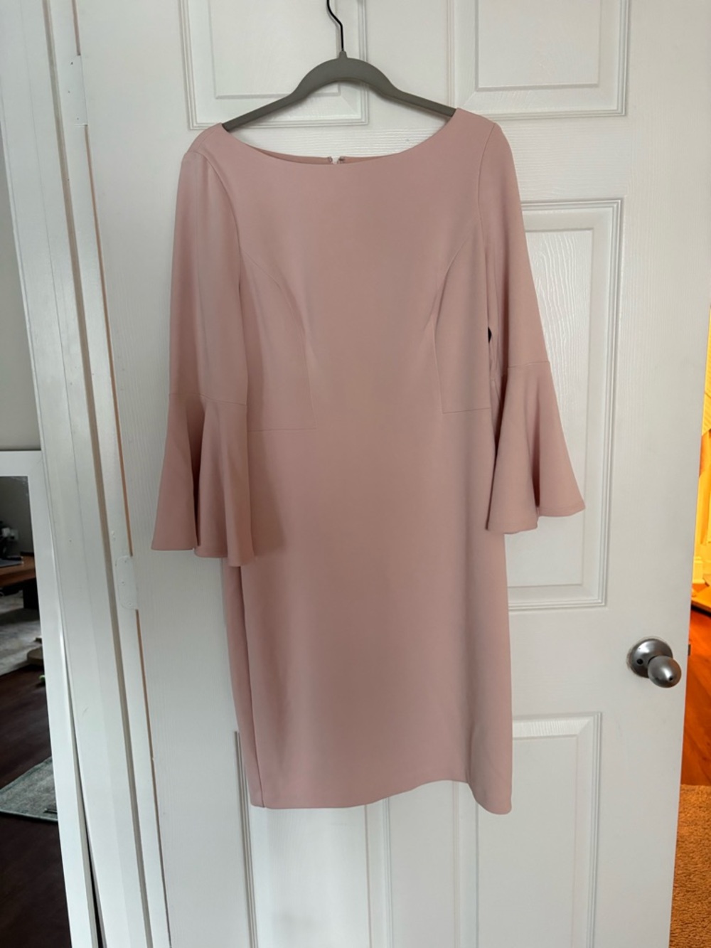 Vince Camuto Blush Pink Bell-Sleeve Midi Dress